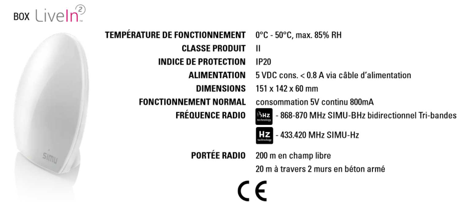 Box domotique Simu Livein2 Hz Bhz