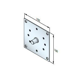 Plaque 100x100 avec téton de 12 mm